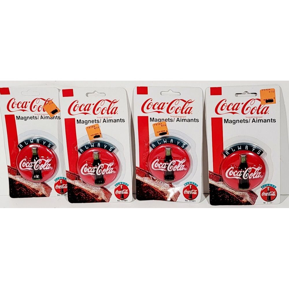 4 Always Coca-Cola Coke Vintage 1995 Refrigerator Magnet New Old Stock